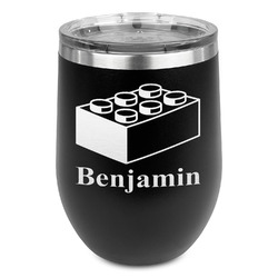 Building Blocks Stemless Stainless Steel Wine Tumbler - Black - Double Sided (Personalized)