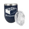 Building Blocks Stainless Wine Tumblers - Navy - Single Sided - Alt View