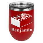 Building Blocks Stemless Stainless Steel Wine Tumbler - Red - Single Sided (Personalized)