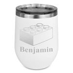 Building Blocks Stemless Stainless Steel Wine Tumbler - White - Double Sided (Personalized)