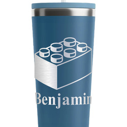 Building Blocks RTIC Everyday Tumbler with Straw - 28oz - Steel Blue - Double-Sided (Personalized)