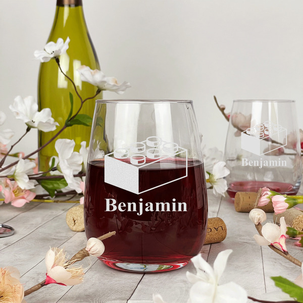 Building Blocks Stemless Wine Glass - In Context