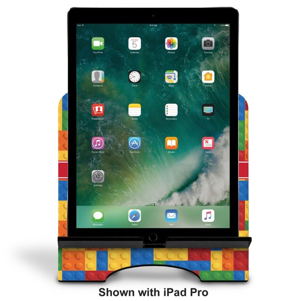 Building Blocks Stylized Tablet Stand - Front with ipad