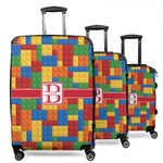 Building Blocks 3 Piece Luggage Set - 20" Carry On, 24" Medium Checked, 28" Large Checked (Personalized)