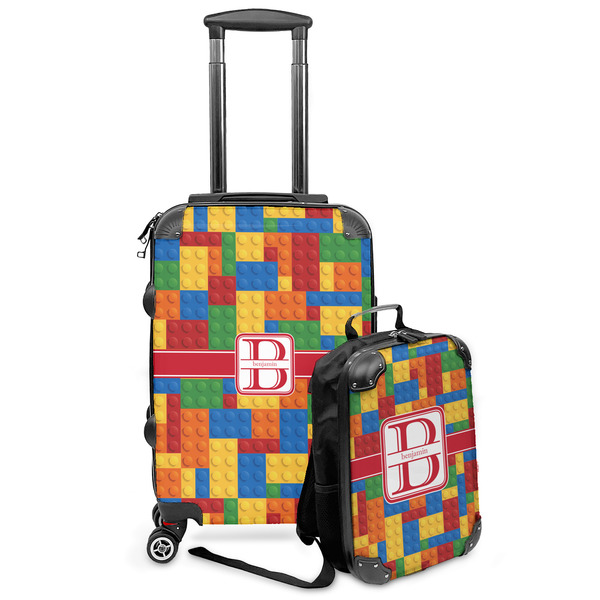 Custom Building Blocks Kids 2-Piece Luggage Set - Suitcase & Backpack (Personalized)