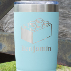 Building Blocks 20 oz Stainless Steel Tumbler - Teal - Double Sided (Personalized)