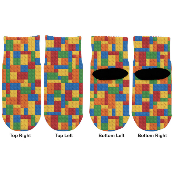 Building Blocks Toddler Ankle Socks - Double Pair - Front and Back - Apvl