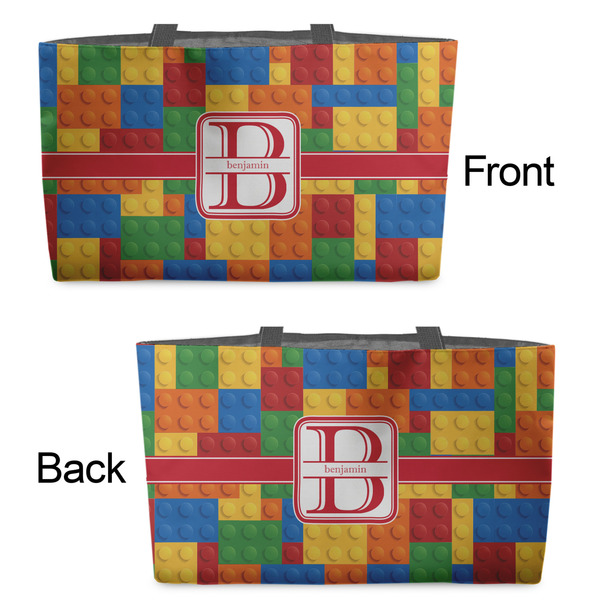 Building Blocks Tote w/Black Handles - Front & Back Views