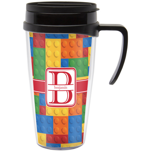 Custom Building Blocks Acrylic Travel Mug with Handle (Personalized)