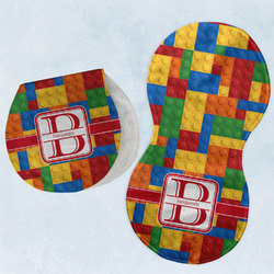 Building Blocks Burp Pads - Velour - Set of 2 w/ Name and Initial