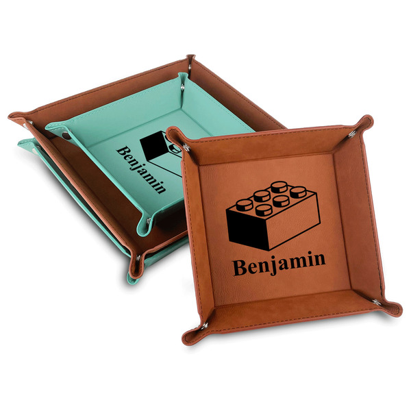 Custom Building Blocks Faux Leather Valet Tray (Personalized)