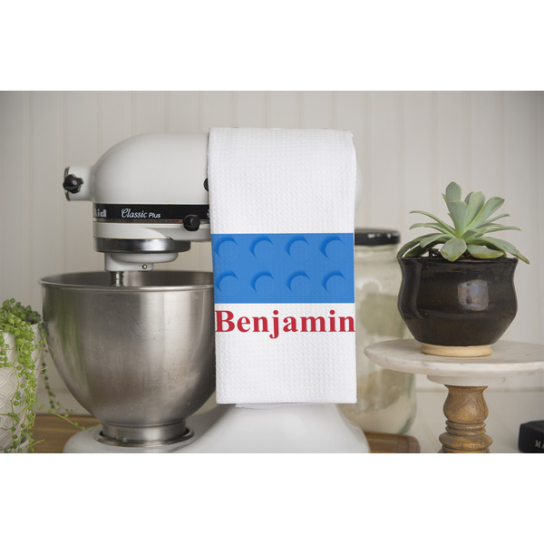 Building Blocks Waffle Weave Towel - Lifestyle - Partial Print