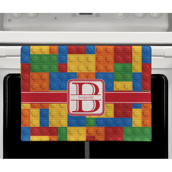 Building Blocks Waffle Weave Towel - Full Color Print - Lifestyle2 Image