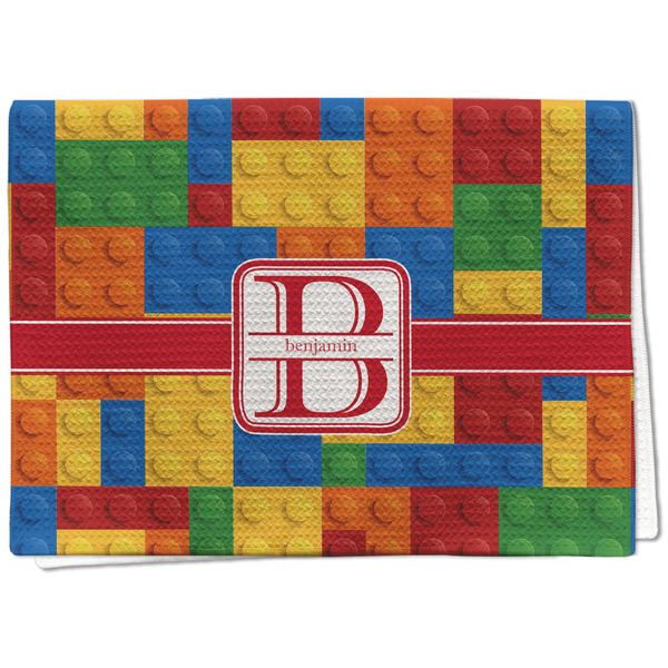 Custom Building Blocks Kitchen Towel - Waffle Weave - Full Color Print (Personalized)