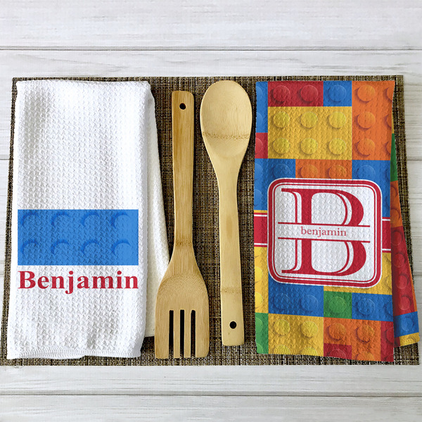 Building Blocks Waffle Weave Towels - 2 Print Styles