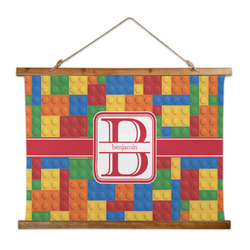 Building Blocks Wall Hanging Tapestry - Wide (Personalized)