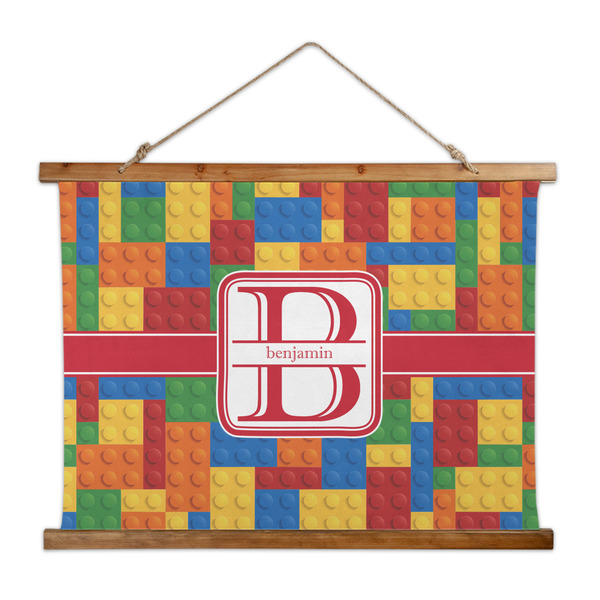 Custom Building Blocks Wall Hanging Tapestry - Wide (Personalized)