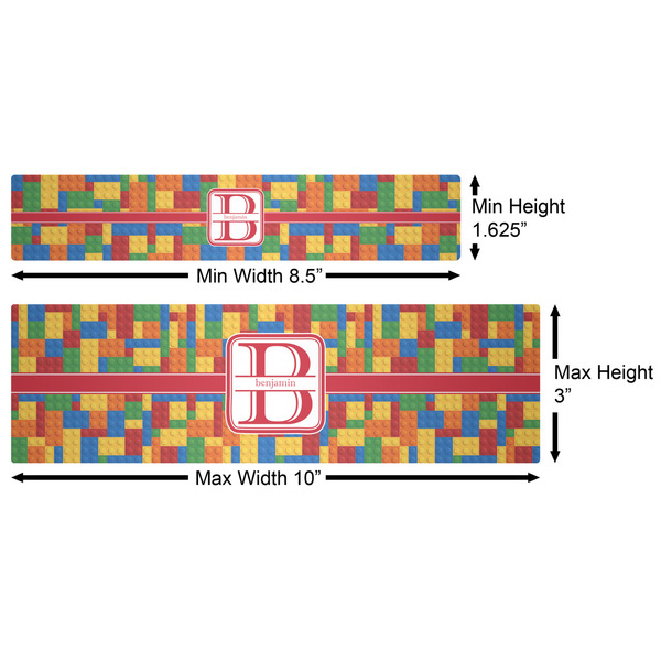 Building Blocks Water Bottle Labels w/ Dimensions