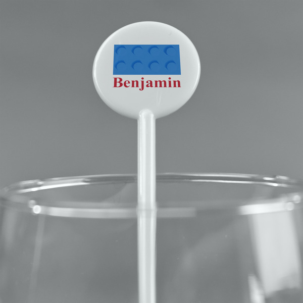 Building Blocks White Plastic 5.5" Stir Stick - Round - Main