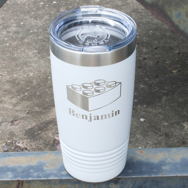 Building Blocks White Polar Camel Tumbler - 20oz - Angled