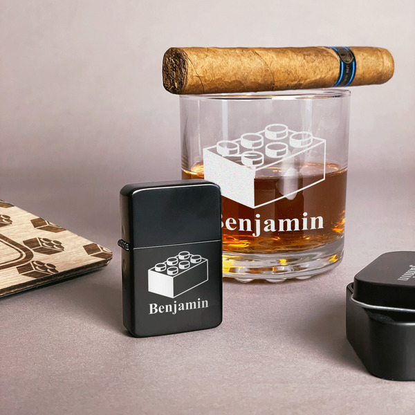 Building Blocks Windproof Lighters - Black - In Context