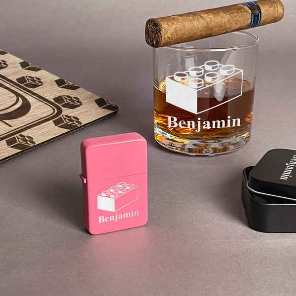 Building Blocks Windproof Lighters - Pink - In Context
