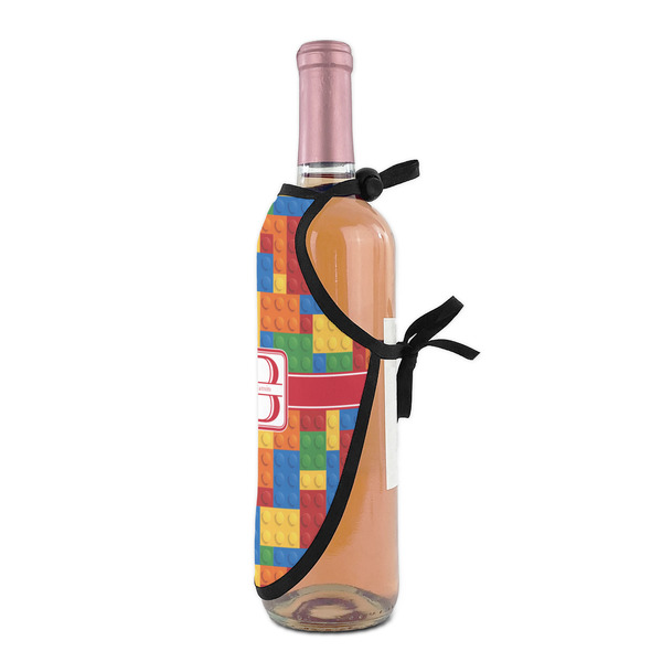 Building Blocks Wine Bottle Apron - DETAIL WITH CLIP ON NECK