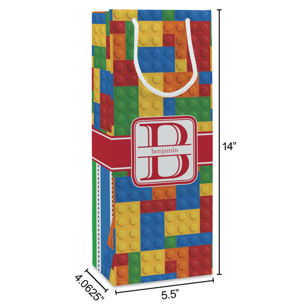 Building Blocks Wine Gift Bag - Dimensions