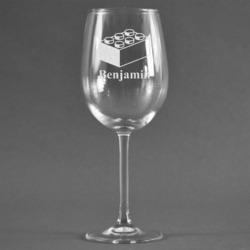 Building Blocks Wine Glass (Single) (Personalized)