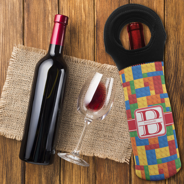 Building Blocks Wine Tote Bag - FLATLAY