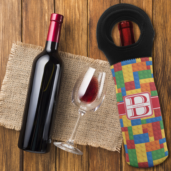 Building Blocks Wine Tote Bag - FLATLAY