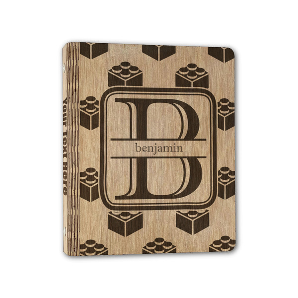 Custom Building Blocks Wood 3-Ring Binder - 1" Half-Letter Size (Personalized)