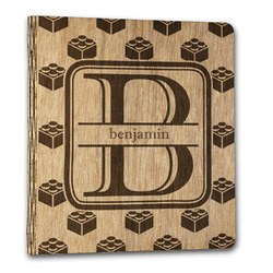 Building Blocks Wood 3-Ring Binder - 1" Letter Size (Personalized)