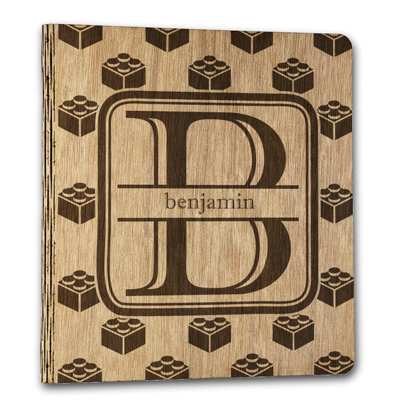 Custom Building Blocks Wood 3-Ring Binder - 1" Letter Size (Personalized)