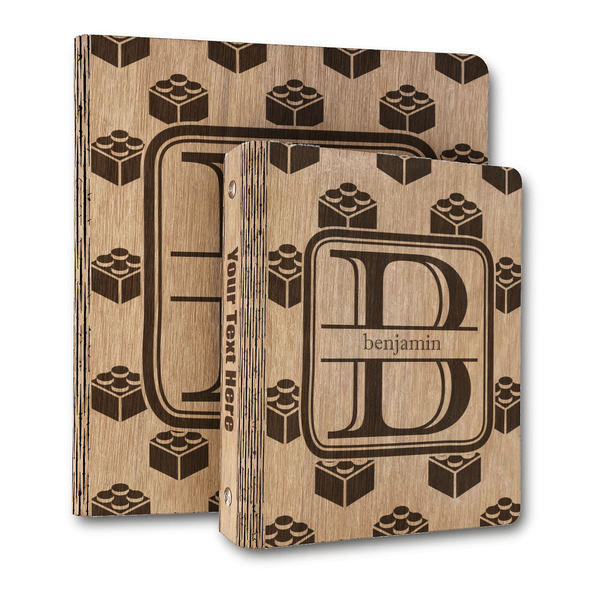 Custom Building Blocks Wood 3-Ring Binder (Personalized)