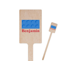 Building Blocks 6.25" Rectangle Wooden Stir Sticks - Single Sided (Personalized)