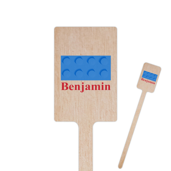 Custom Building Blocks 6.25" Rectangle Wooden Stir Sticks - Double Sided (Personalized)