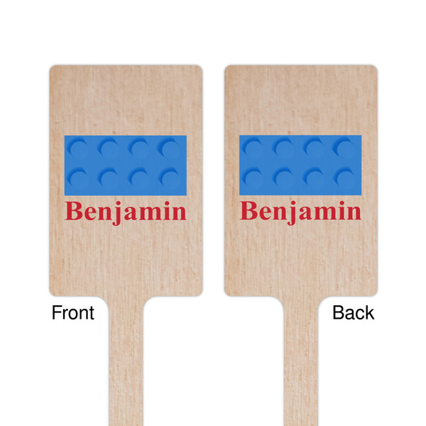 Building Blocks Wooden 6.25" Stir Stick - Rectangular - Double Sided - Front & Back