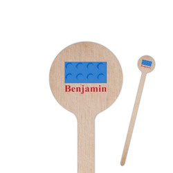 Building Blocks 6" Round Wooden Stir Sticks - Double Sided (Personalized)