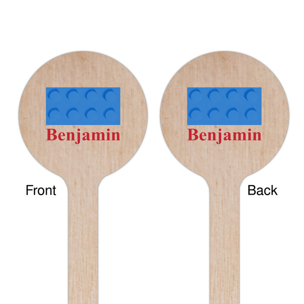 Building Blocks Wooden 7.5" Stir Stick - Round - Double Sided - Front & Back