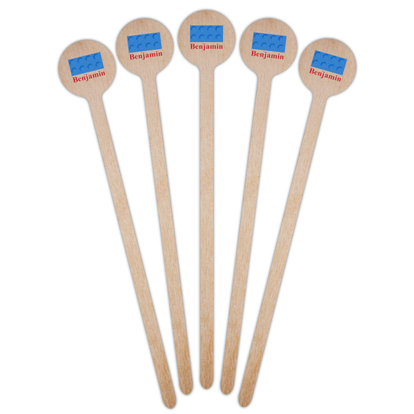 Building Blocks Wooden 7.5" Stir Stick - Round - Fan View