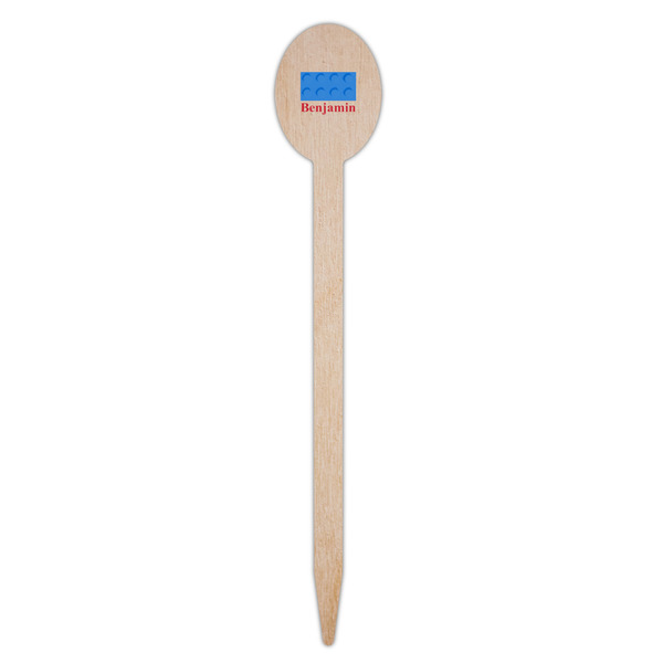 Building Blocks Wooden Food Pick - Oval - Single Pick