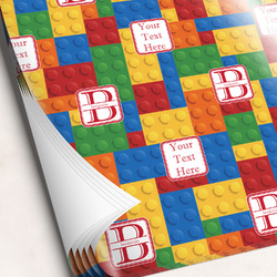 Building Blocks Wrapping Paper Sheets - Single-Sided - 20" x 28" (Personalized)