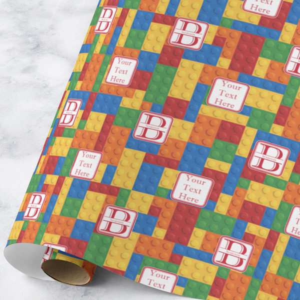Custom Building Blocks Wrapping Paper Roll - Large - Matte (Personalized)