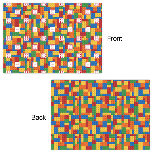 Building Blocks Wrapping Paper Sheet - Double Sided - Front & Back