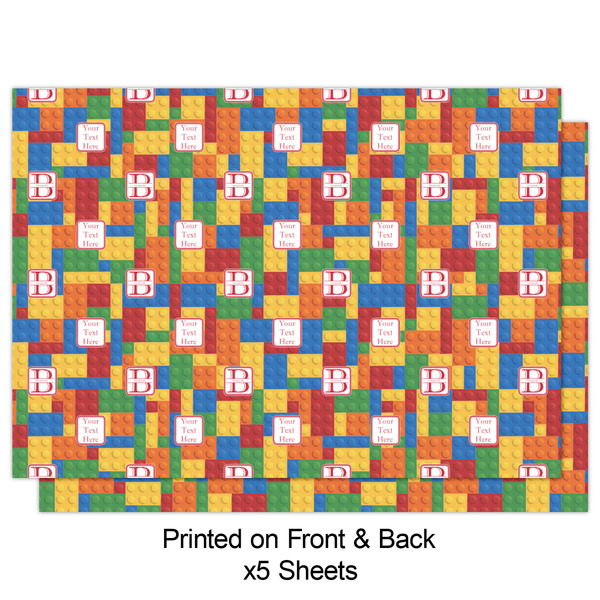Building Blocks Wrapping Paper Sheet - Double Sided - Front