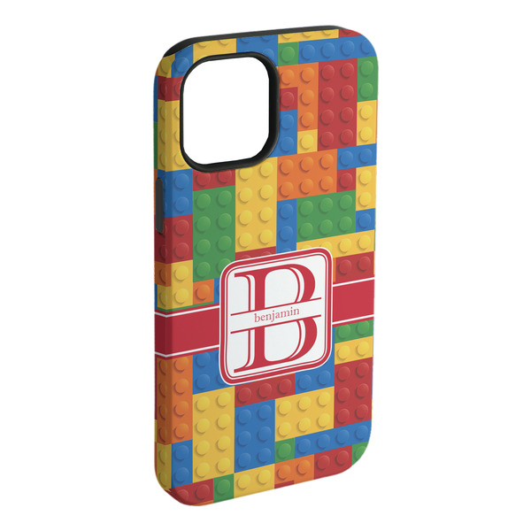 Custom Building Blocks iPhone Case - Rubber Lined - iPhone 15 Plus (Personalized)