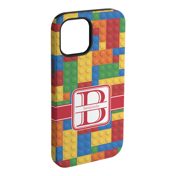 Custom Building Blocks iPhone Case - Rubber Lined - iPhone 15 Pro Max (Personalized)