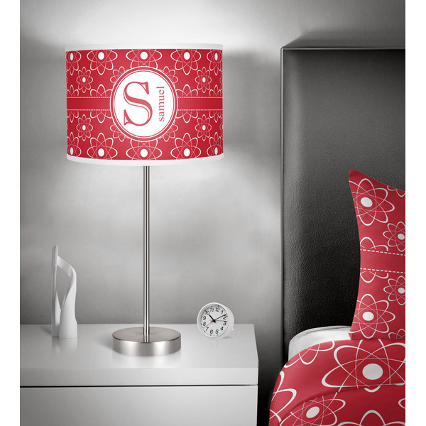 Atomic Orbit 13 inch drum lamp shade - in room