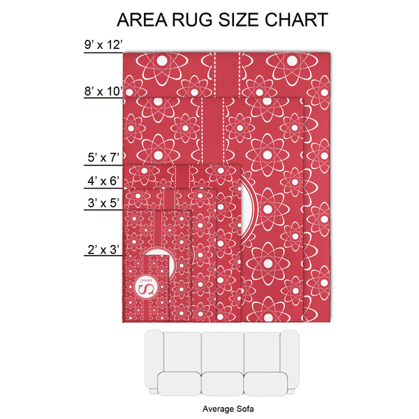 Atomic Orbit 2'x3' Indoor Area Rugs - Size Chart